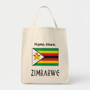 Simbabwe Simbabwische Flagge Schwarz Personalisier Tragetasche