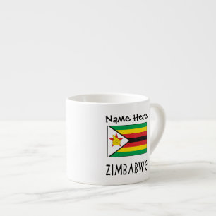 Simbabwe und Simbabwe-Flagge mit Ihrem Namen Espre Espressotasse