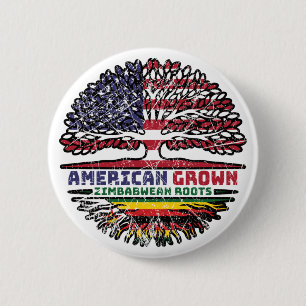 Simbabwe USA USA - Vereinigte Staaten Button