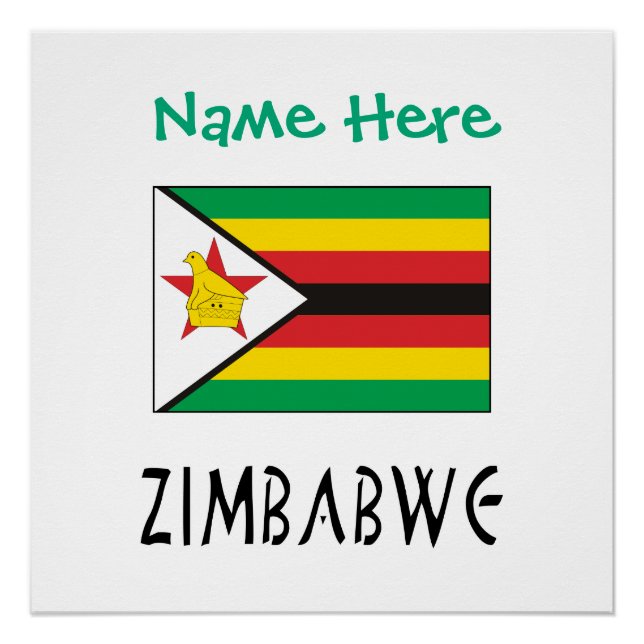 Simbabwes Flag Grün Personalisiert Poster (Vorderseite)