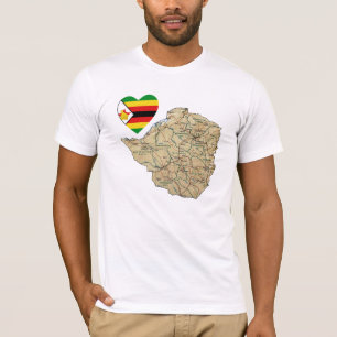 Simbabwes Flaggenschwerpunkt und T - Shirt der Kar