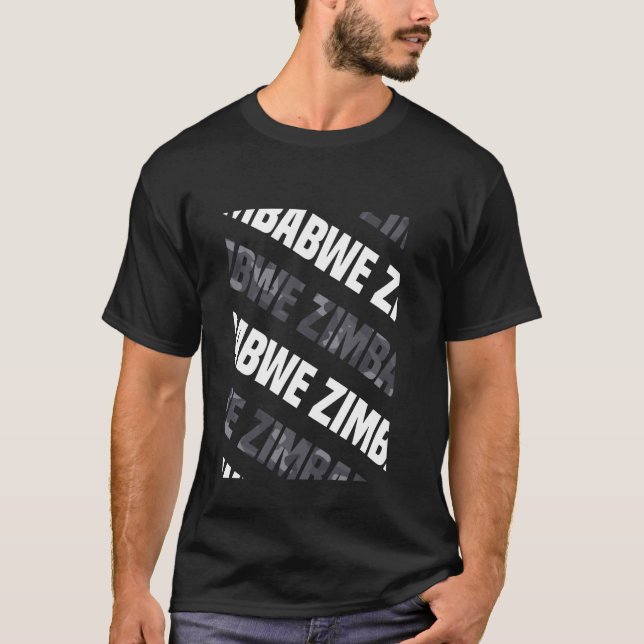 Simbabwische Camouflage Muster Gray Camouflage T-Shirt (Vorderseite)