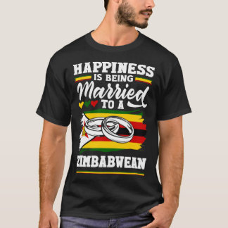 Simbabwische Fahne, die einem Simbabwer Verheirate T-Shirt