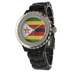 Simbabwische Flagge Armbanduhr