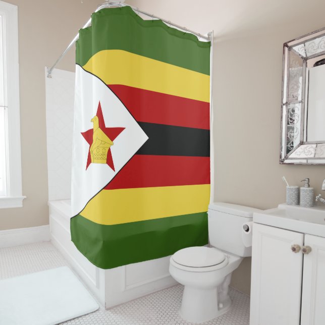 Simbabwische Flagge Duschvorhang (Beispiel)