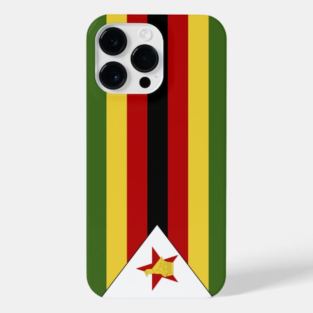 Simbabwische Flagge iPhone 14 Pro Max Hülle (Rückseite)