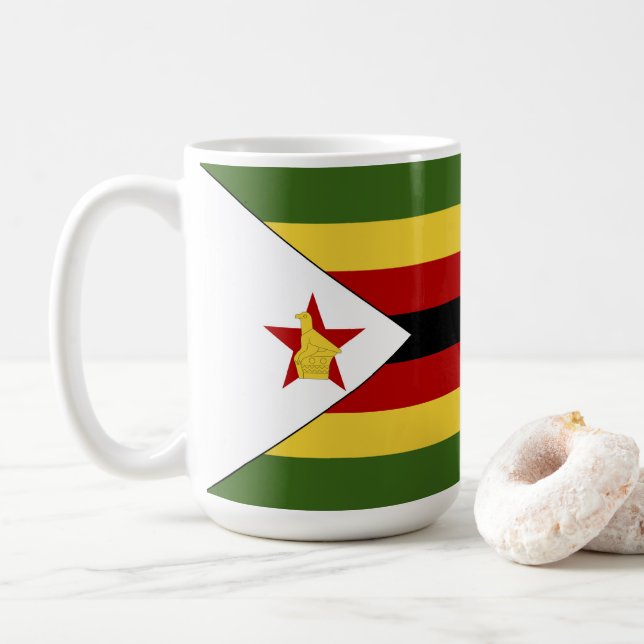 Simbabwische Flagge Kaffeetasse (Mit Donut)