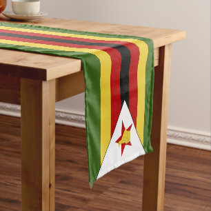 Simbabwische Flagge Kurzer Tischläufer