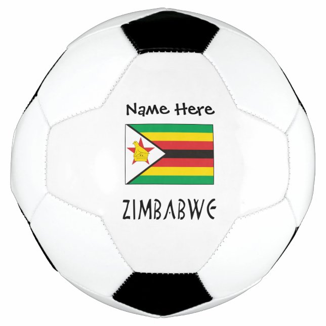 Simbabwische Flagge Personalisiert Fußball (Vorderseite)