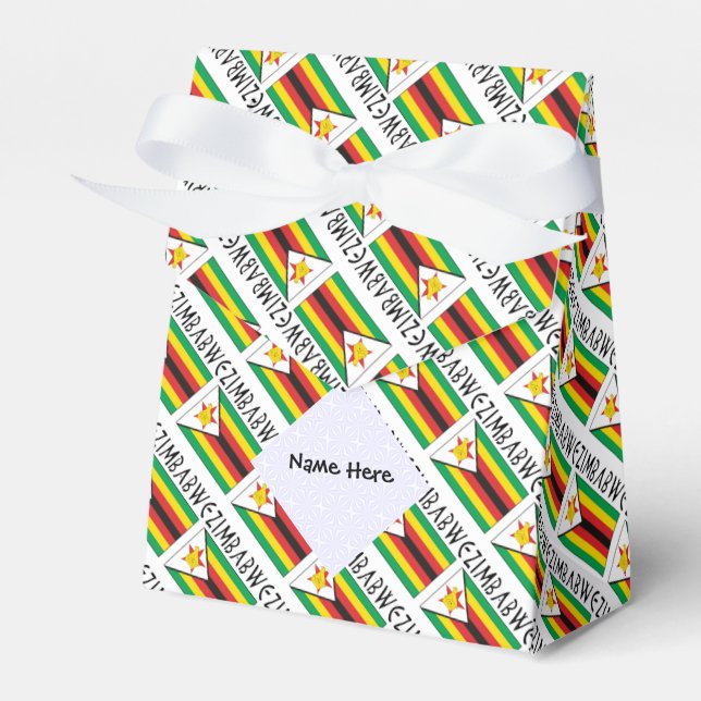 Simbabwische Flagge - Personalisiert getrimmt Geschenkschachtel (Vorderseite)