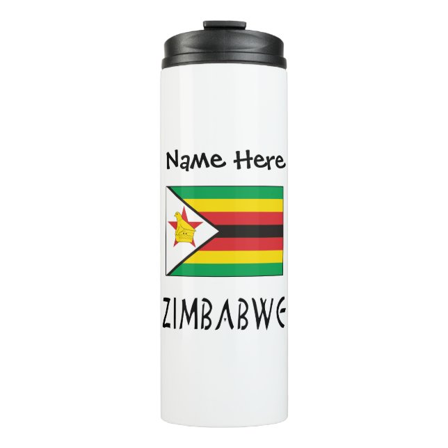 Simbabwische Flagge Personalisiert Thermosbecher (Vorderseite)
