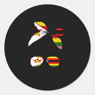 Simbabwische Flagge Runder Aufkleber
