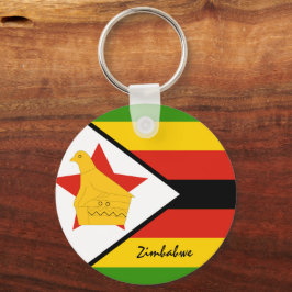 Simbabwische Flagge & Simbabwe - Urlaub, Patrioten Schlüsselanhänger