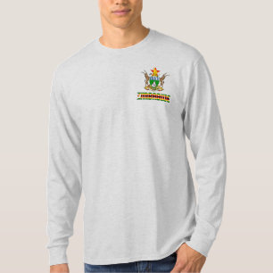 Simbabwische Flagge und Wappenschild Patriotisch T-Shirt