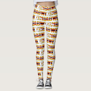 Simbabwische Flaggenfarben Typografie Muster Niedl Leggings