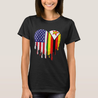 Simbabwischer amerikanischer Patriot gewachsenes L T-Shirt