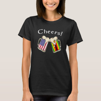 Simbabwischer amerikanischer Patriot im gewachsene T-Shirt