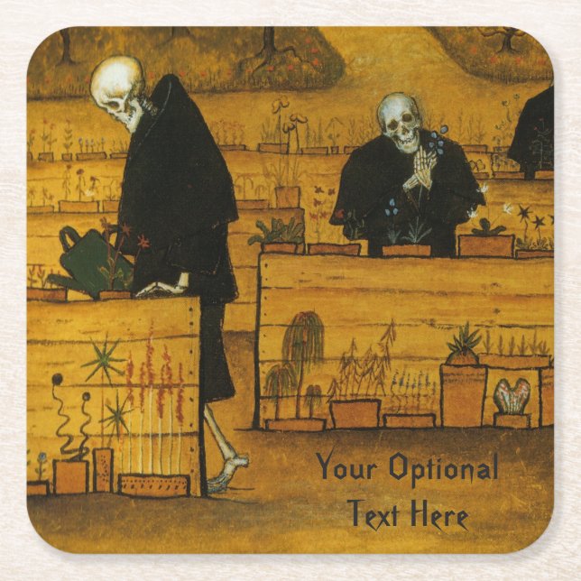 Simbergs Garten der Todesgewohnheits-Untersetzer Rechteckiger Pappuntersetzer (Vorderseite)