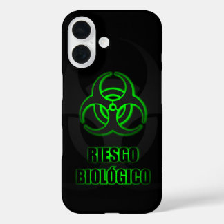 Símbolo Verde Brillante de Riesgo Biológico iPhone 16 Hülle
