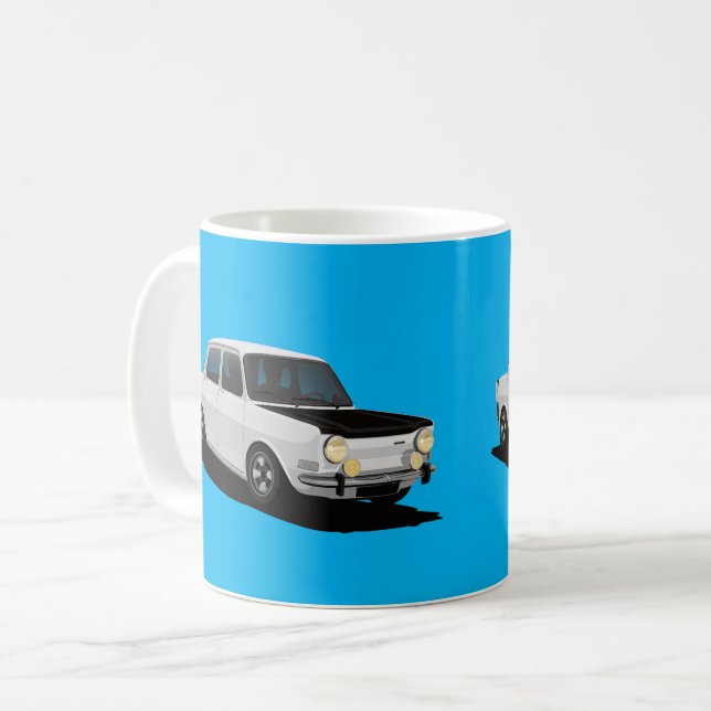 Simca 1000 Rallye - 2 x-Autobild - kundengerecht Kaffeetasse (Vorderseite Links)