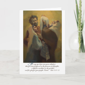 Simeon, das Jesus im Tempel segnet Feiertagskarte