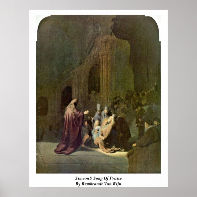 Simeon � Lob von Rembrandt Van Rijn Poster (Vorne)
