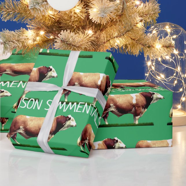 Simmental Bull Geschenkpapier (Feiertage)