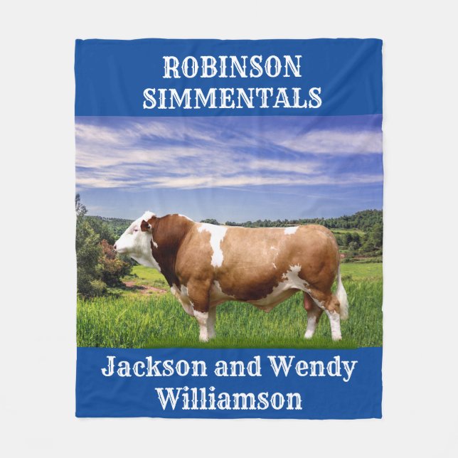 Simmental Bull in Weide Fleecedecke (Vorderseite)