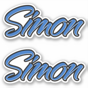 Simon Name blue Aufkleber Sticker Stickerset