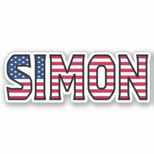 Simon Name Vorname USA Sticker Stickerset