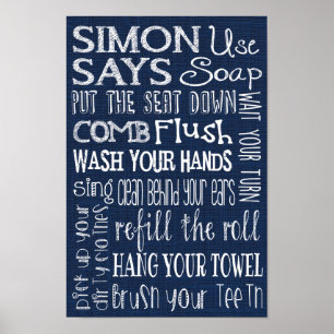 Simon sagt.. Badevorschriften Poster