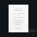 Simon Simple Elegant Wedding Einladung<br><div class="desc">Elegante Hochzeitseinladung mit einem einfachen Design mit Ihren Details in Serif- und Script-Schriftart.</div>