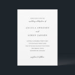 Simon Simple Elegant Wedding Einladung<br><div class="desc">Elegante Hochzeitseinladung mit einem einfachen Design mit Ihren Details in Serif- und Script-Schriftart.</div>