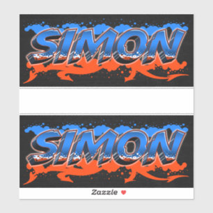 Simon Vorname Name Graffiti Aufkleber Sticker