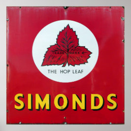 Simonds Beer, Vintages Emailschild. Poster