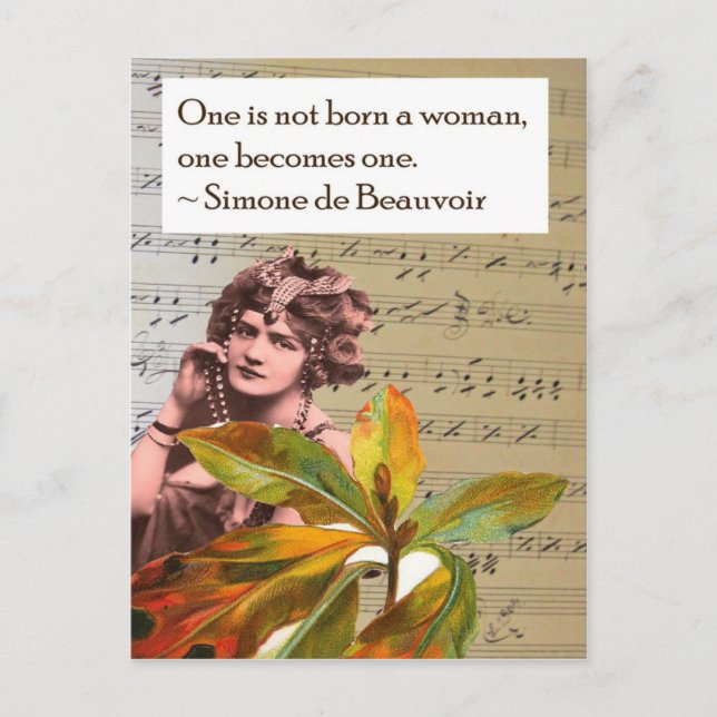 Simone de Beauvoir Citation Collecte Carte postale (Devant)