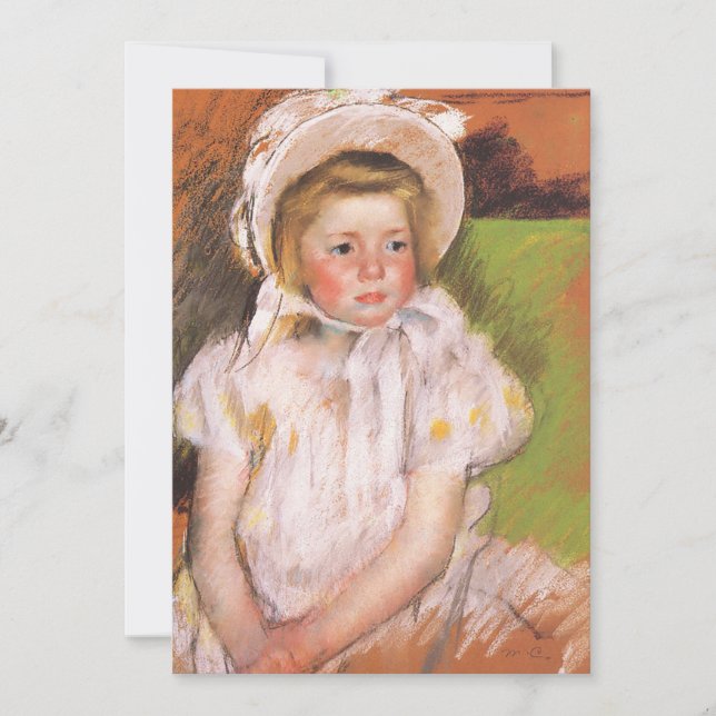 Simone in einem weißen Bonnet | Mary Cassatt (Vorderseite)
