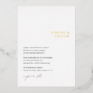 Simone Minimal Modern Wedding Folieneinladung