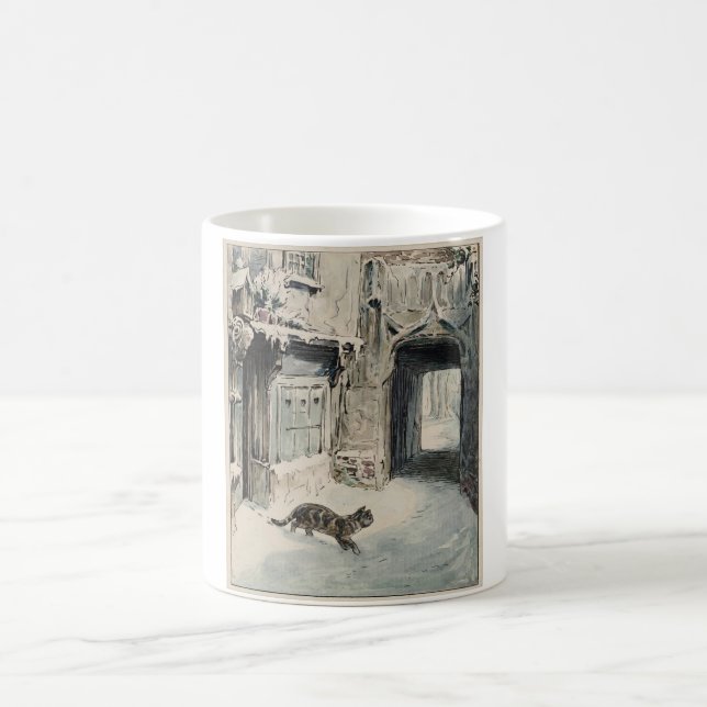 Simpkin the Cat Goes Out (von Beatrix Potter) Kaffeetasse (Mittel)