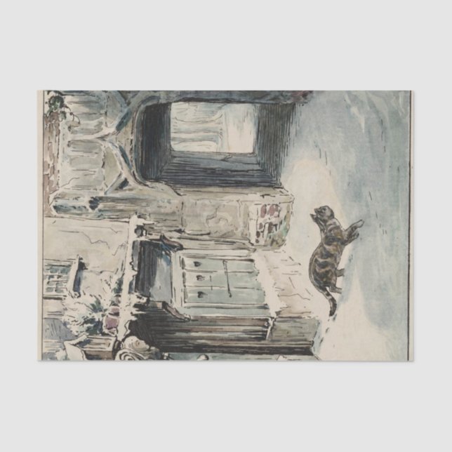 Simpkin the Cat Goes Out (von Beatrix Potter) Seidenpapier (Vorderseite)