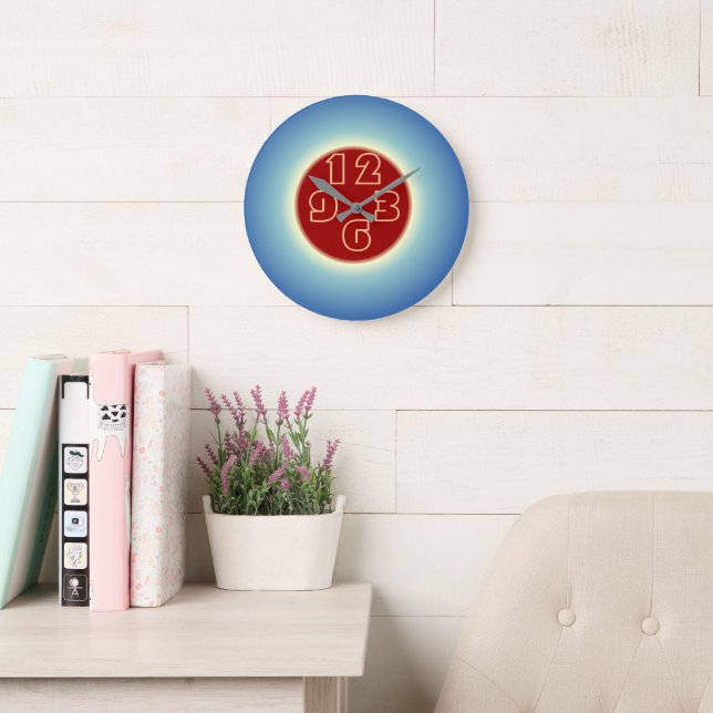 Simplante OEil Attaque Bleu Rouge Mur Horloge (Salle de lecture)