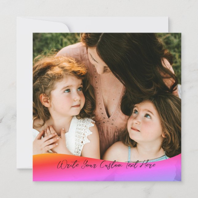 Simple 1 Photo Full Coverage - Script Text Overlay Einladung (Vorderseite)