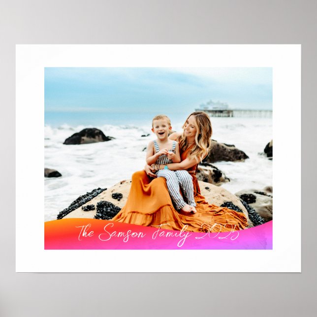 Simple 1 Photo Full Coverage - Script Text Overlay Poster (Vorne)