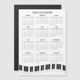 Simple 2026 Calendar with Piano Keys | Magnet