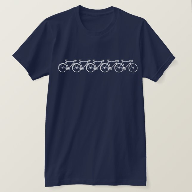 Simple 5 White Bikes cool T-Shirt (Design vorne)
