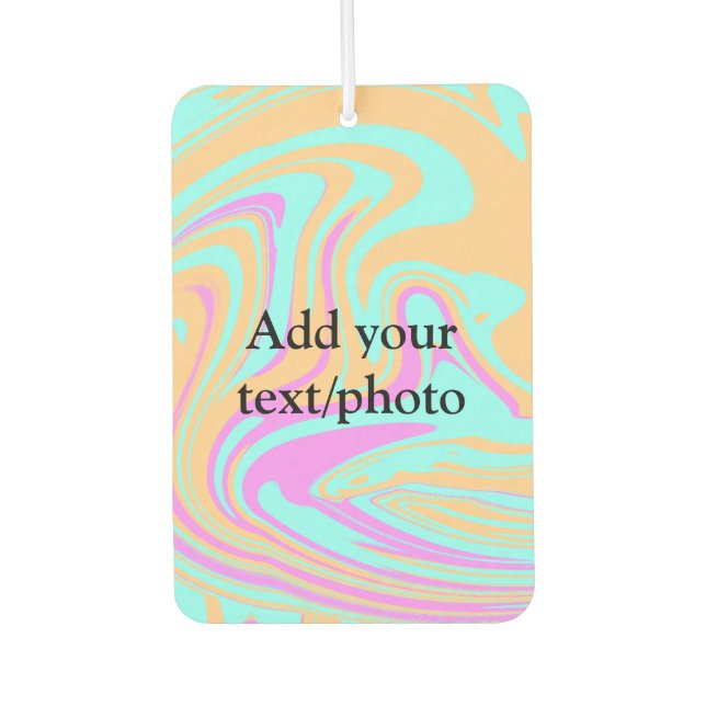 Simple acrylic pour marble add your text name cust autolufterfrischer (Vorderseite)