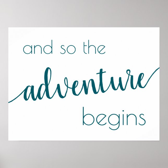 Simple Adventure Begins | Teal Aqua Party Event Poster (Vorne)