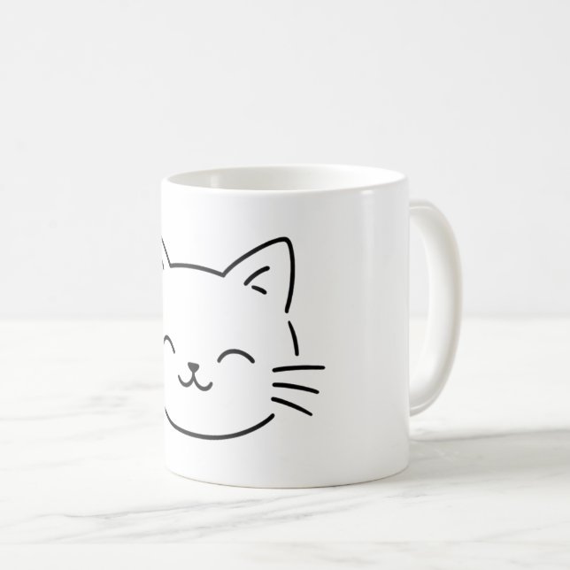 Simple Aesthetic Kitty Design Kaffeetasse (VorderseiteRechts)