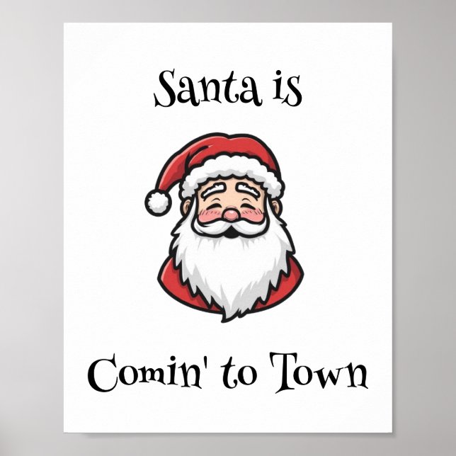 Simple affiche de Noël avec le Père Noël (Devant)