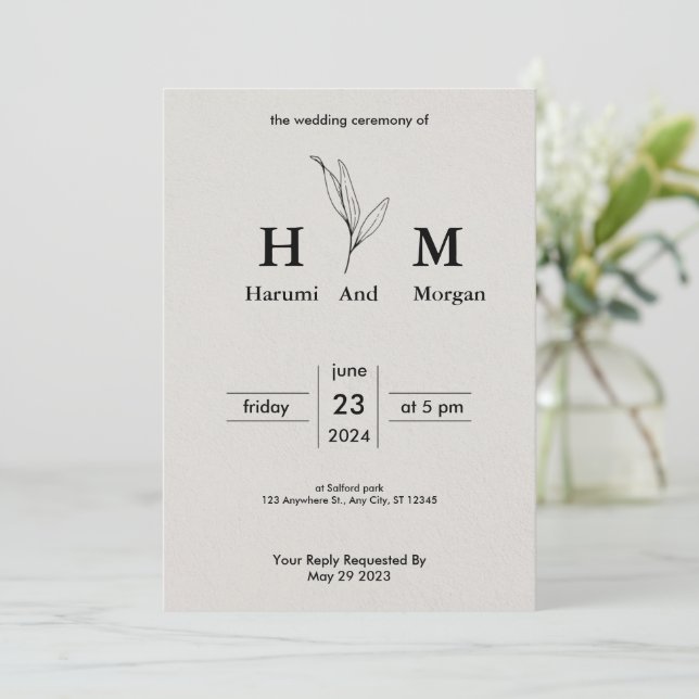 simple affordable Wedding Invitations Einladung (Stehend Vorderseite)